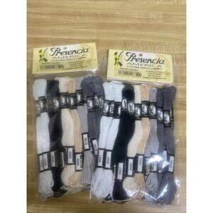 Pair (2) Presencia Pearl Cotton Thread Neutral Sampler Pack Basic 18x2 Skeins